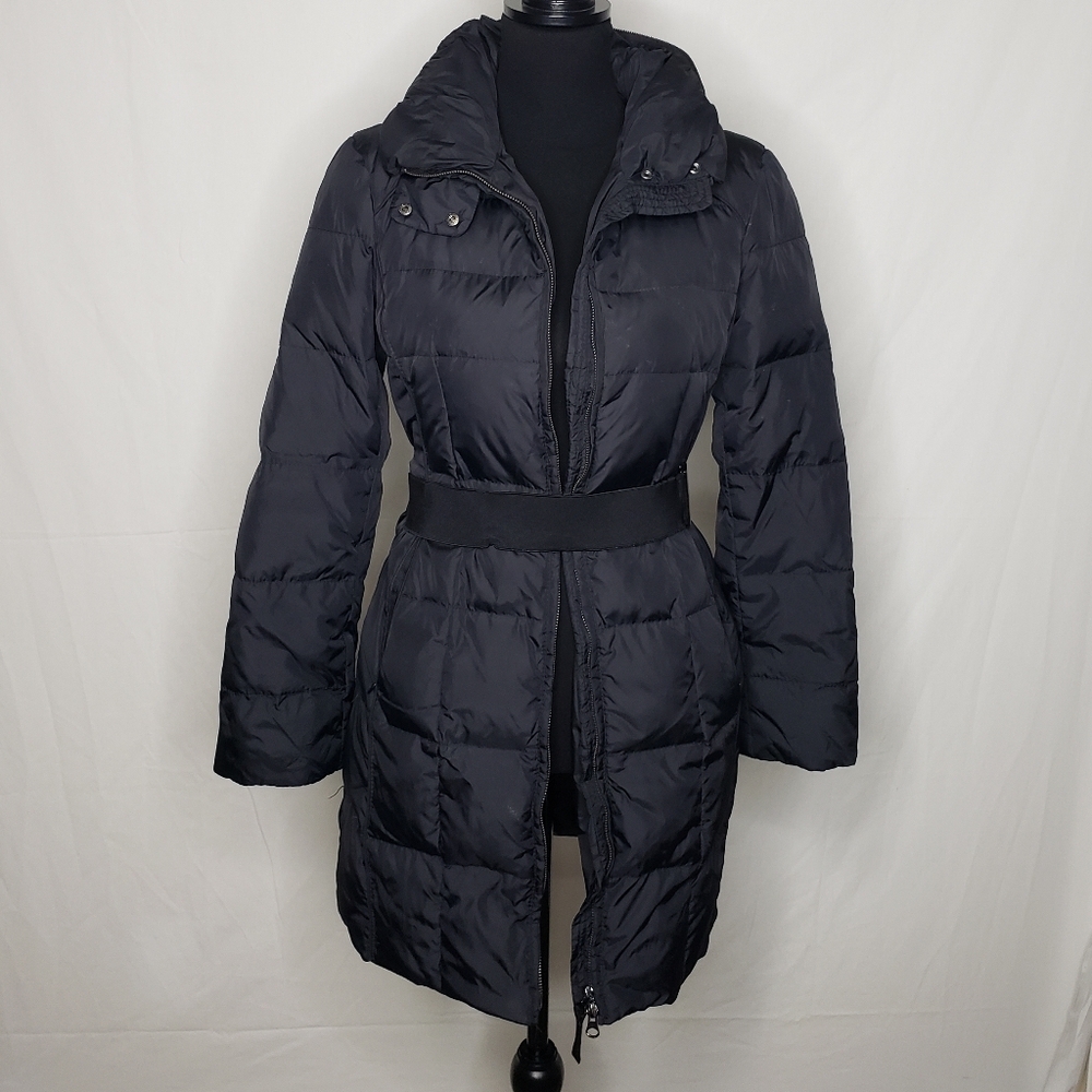 Zara Down Feathers Packable Puffer Parka Thick Coat Size S Preppy Winter Black